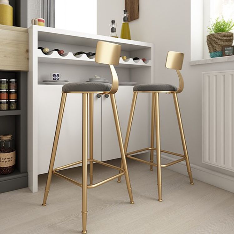 Nordic Style Upholstered Counter Height Stool Round Armless Stools