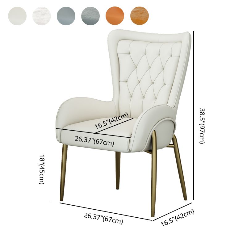 Noordse stijl metalen eetkamerstoelen Tufted Parsons armstoel voor restaurant