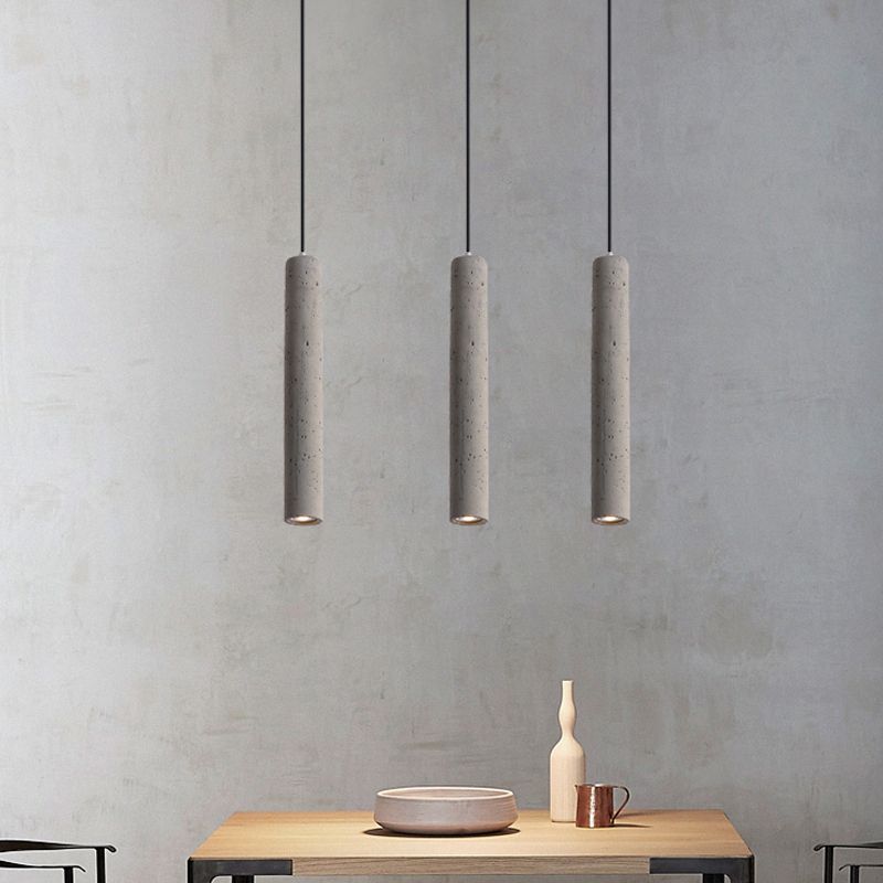 Betonzylinder Anhänger Leicht modernist Style 1 Leichtes Wohnzimmer Hängende Leuchte mit einstellbarem Kabel in Grau
