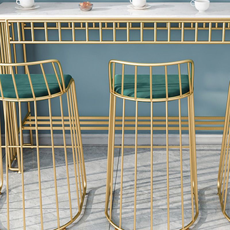 Industrial Rectangle Bistro Bar Desk Faux Marble Bistro Table for Indoor