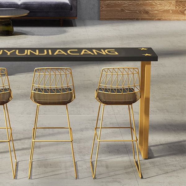 Glam Indoor Bar Dining Table Black Rectangle Counter Wine Table