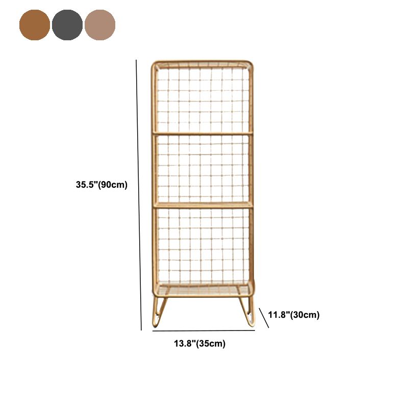 Modern Metal Bookshelf Standard Closed Back Bookcase in Burnish