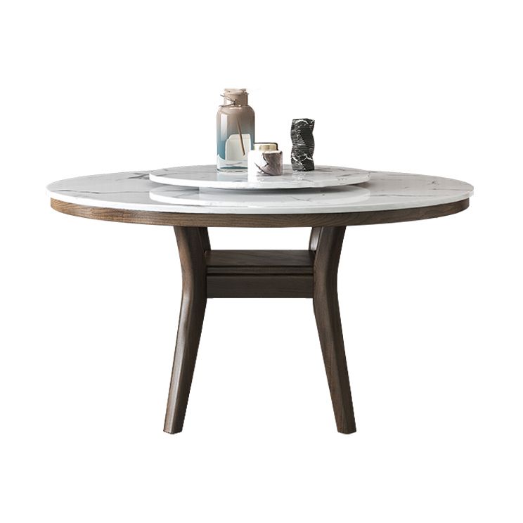 Modern Rotatable Round Table Set 1/4/5/6/7 Pieces Artificial Marble Top Round Table Set