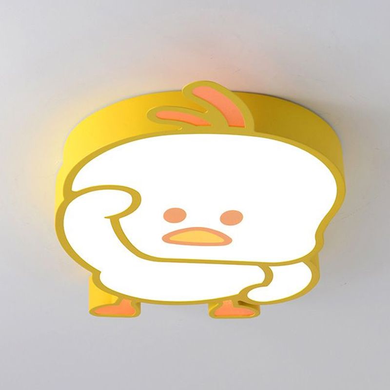 Lampada da soffitto metallica per montaggio a incasso a LED con montaggio a incasso Yellow Duck per la scuola materna