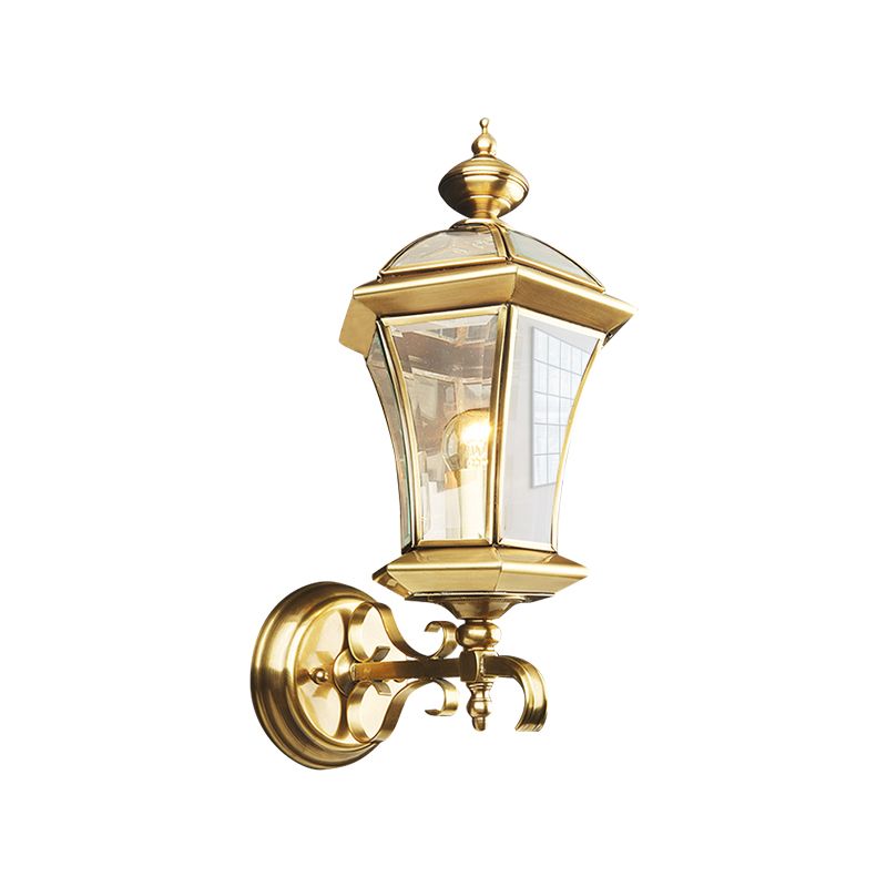 Metal Birdcage Sconce Light Traditionalism 1 Head Brass Living Room Wall Lighting Fixture