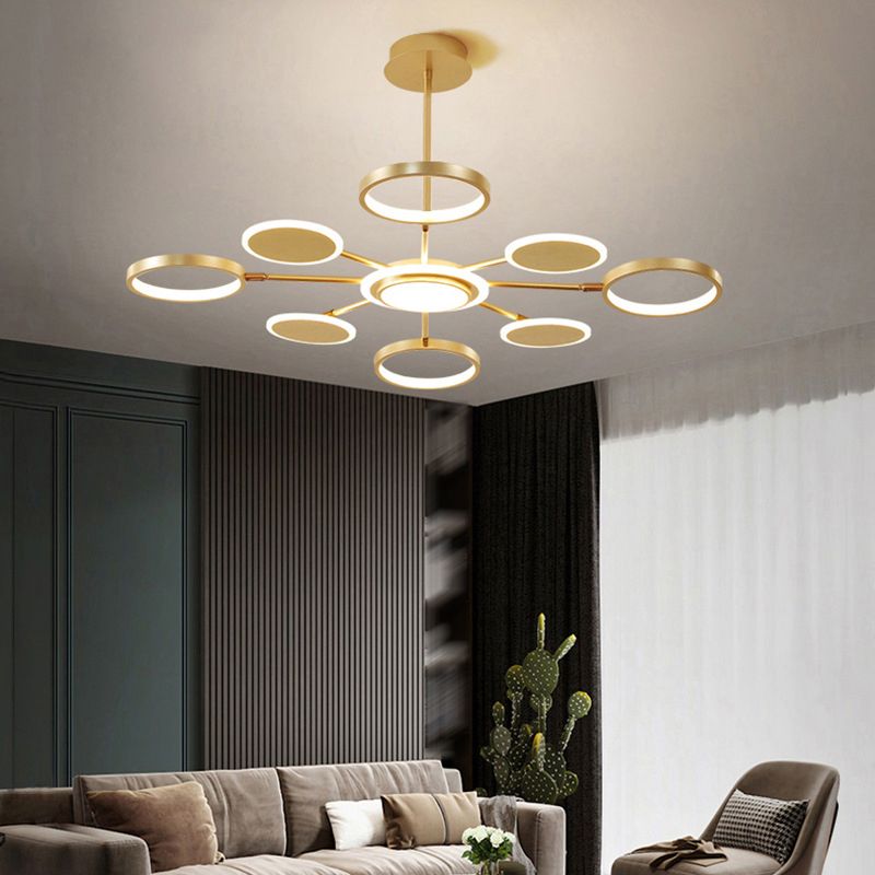 Metal Rings Ceiling Chandelier Minimalist Style LED Chandelier Light Fixture