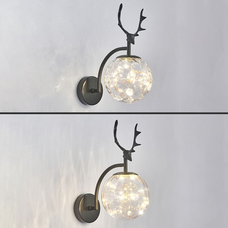 Nodric Style Creative Wall Lamp LED Glass Globe Wall Sconce for Aisle