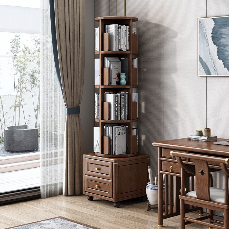 Minimalistic Wooden Accent Chest Living Room Chest with Shelves in Dark Brone