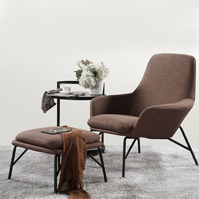 Linen Accent Chair Arms Included Accent Room Chair with Ottoman, 28.34" Wide