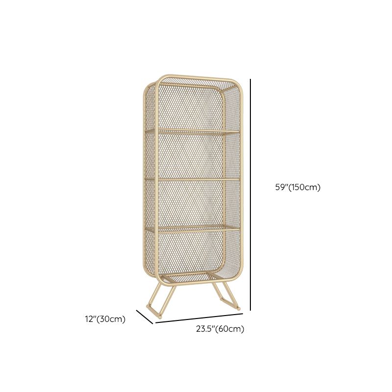 Contemporary Metal Bookshelf Standard Shelf Bookcase for Study Room