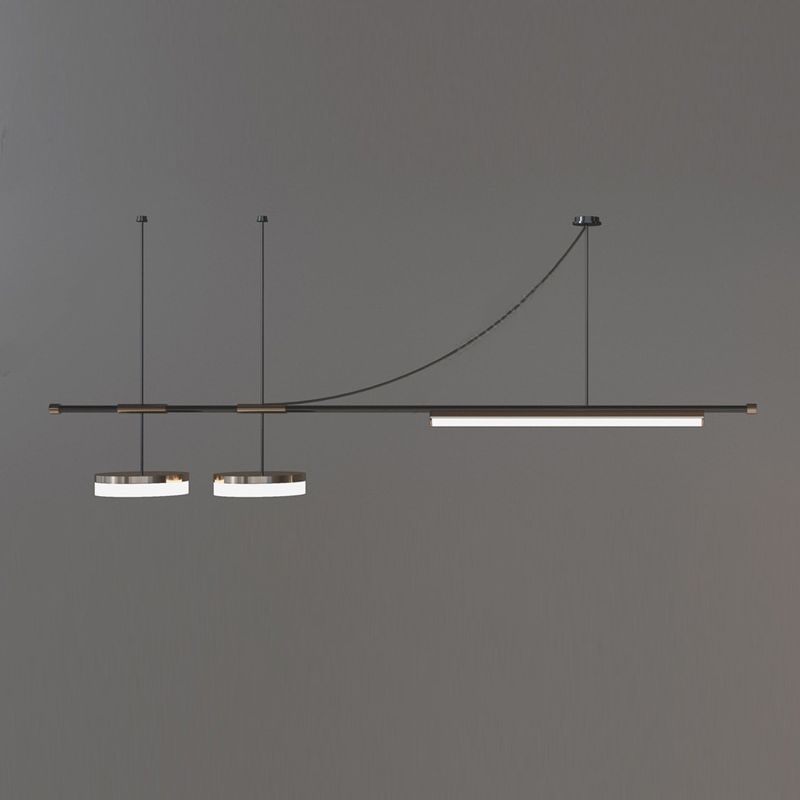 3/6-Light Black Kitchen Island Lighting Modernism Metal Ceiling Light