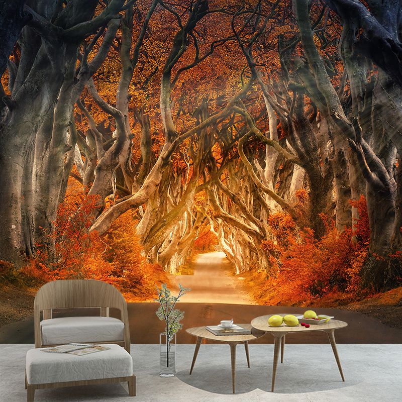 Autumn Forest Landscape Mural Moisture Resistant Modern Style Bedroom Wall Art