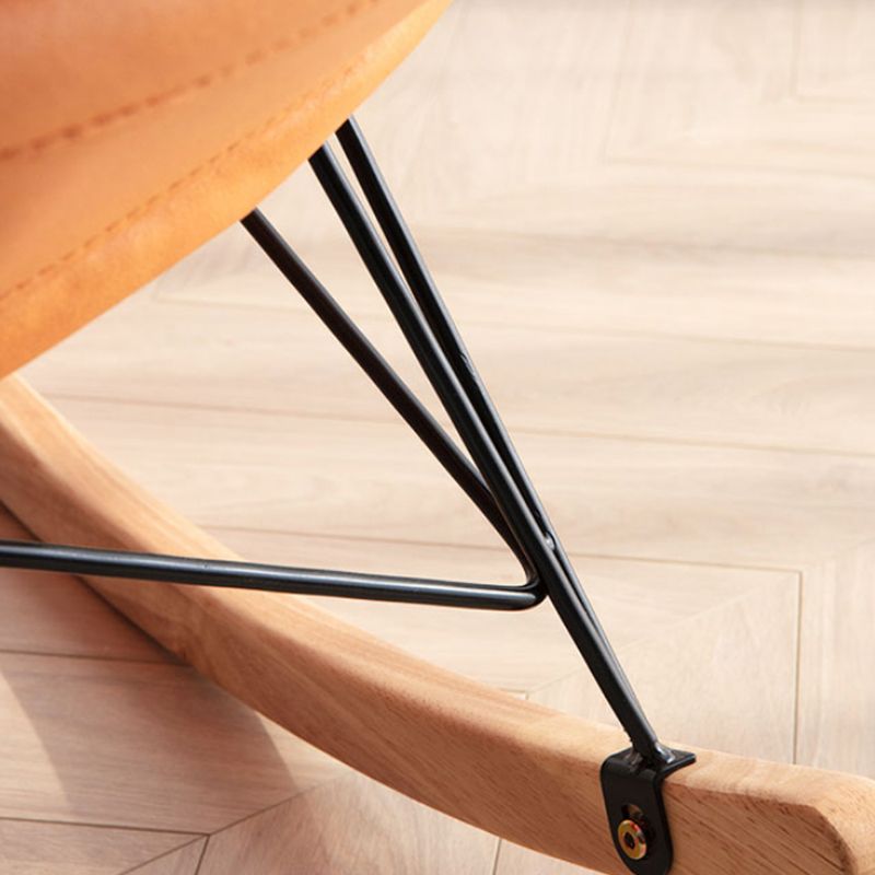 Modern Rocker Chair Upholstered with Dark legs Glider for Living Room