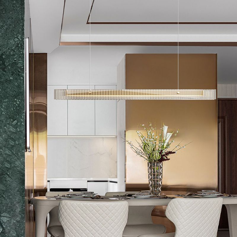Modern Black/Golden Kitchen Island Lighting Linear LED Island Pendant Lighting