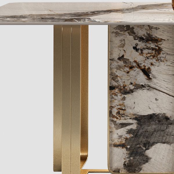 Luxurious Sintered Stone Top Dining Set Rectangle 1/3/4/5/6 Pieces Dining Room Table Set