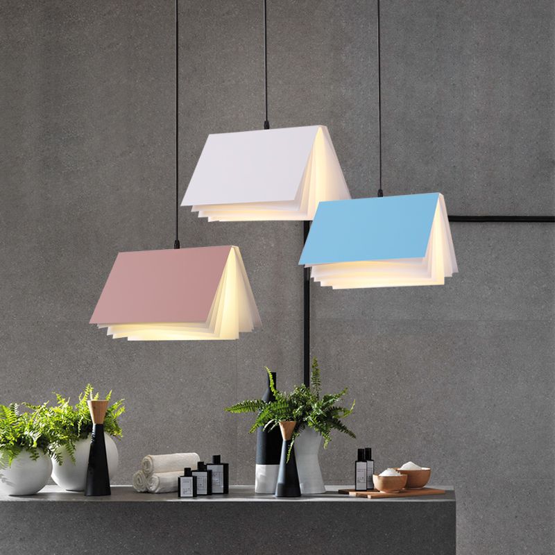 Metal Creative Pendant Light 1-Light Book Hanging Ceiling Light for Coffee Shop
