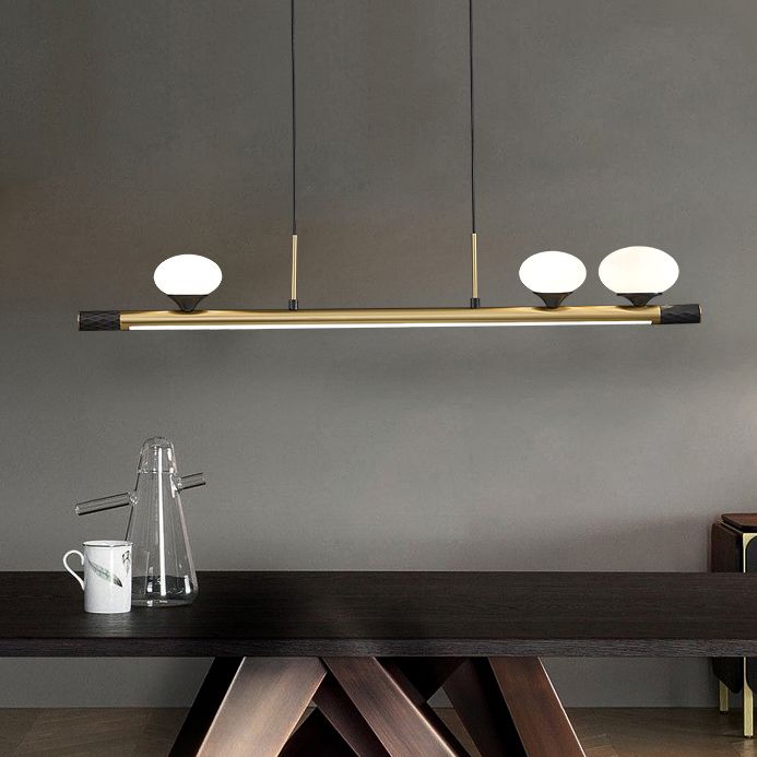 Zeitgenössischer Stil sphärische Inselbeleuchtungsideen Glas 4-Licht-Insellichter