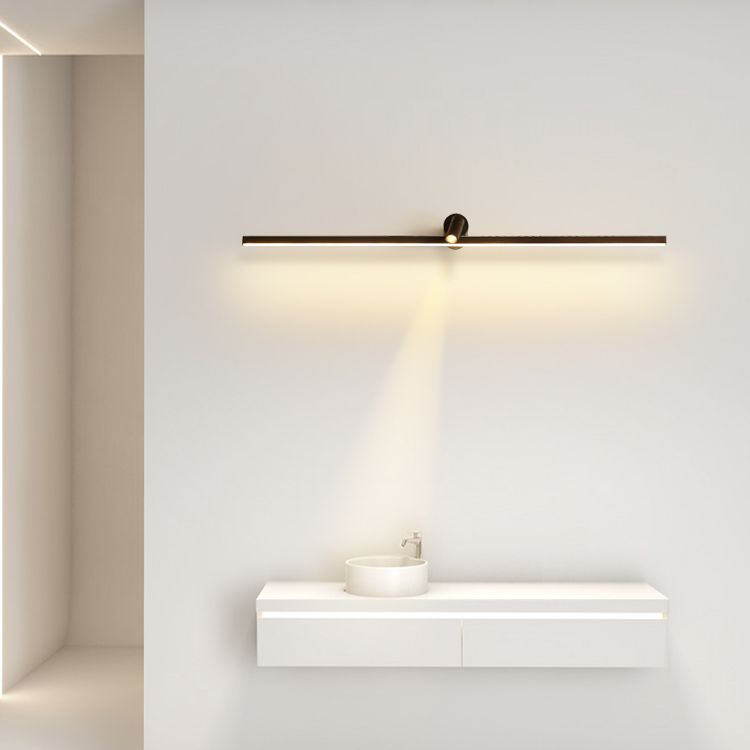 Linear Shade Mirror Wall Lighting Modern Style Metal 2 Lights Sconce Lamp