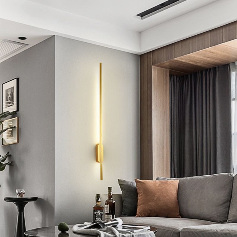 1-Light Ribbon Wall Sconce Modern Simple Style Metal Wall Lighting in Gold