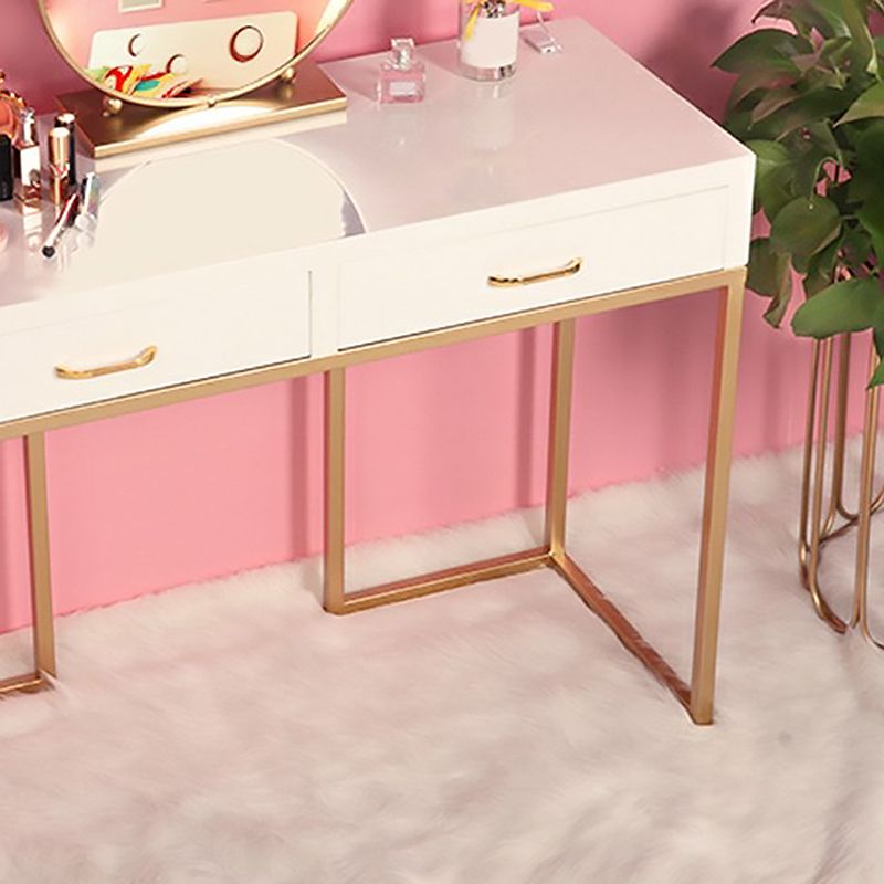 Bright White Makeup Counter 15.74" Wide Vanity Tables with Storage Drawers