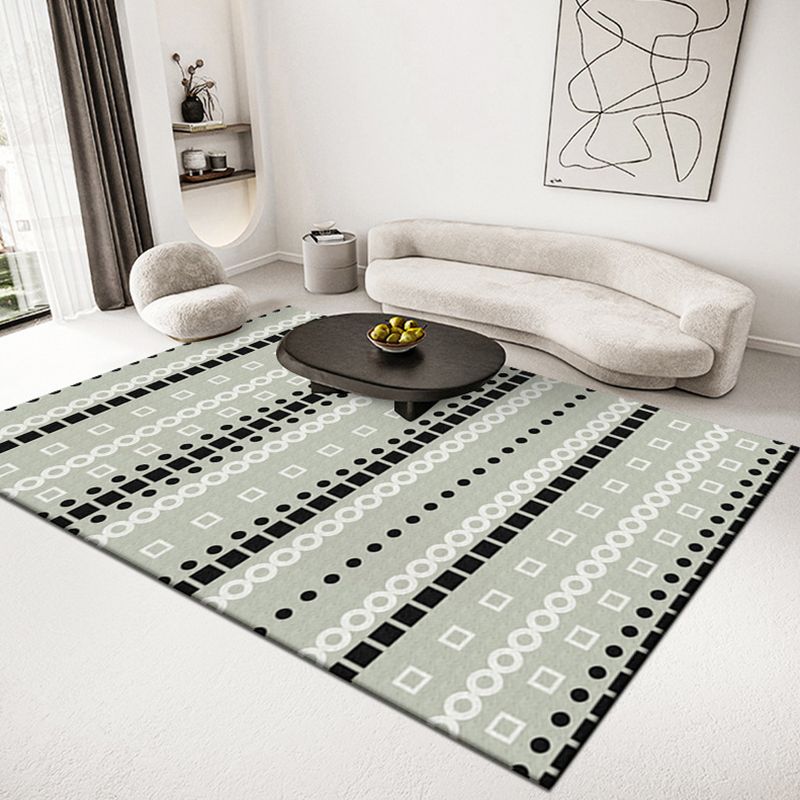 Persian Tribal Pattern Rug Polyester Carpet Non-Slip Backing Area Rug for Home Decoration