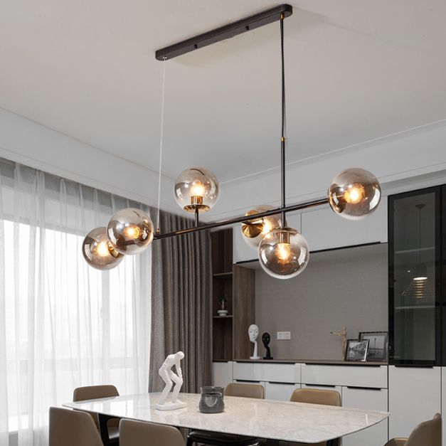 Modern Island Lighting Fixture Glass Hanging Light for Dining Room