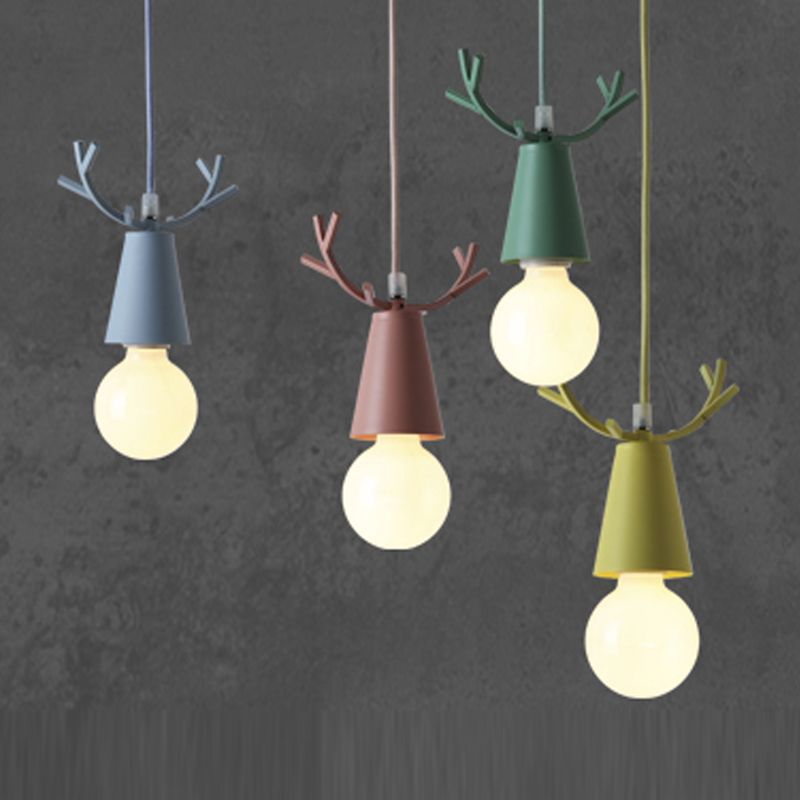 Antlers Metal Hanging Light Fixtures Modern Shop Pendant Light with 1 Light