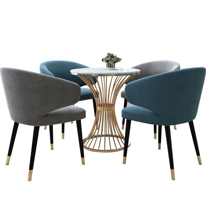 Round 1/2/5 Pieces Dining Set Modern Style Faux Marble Dining Set for Home Use