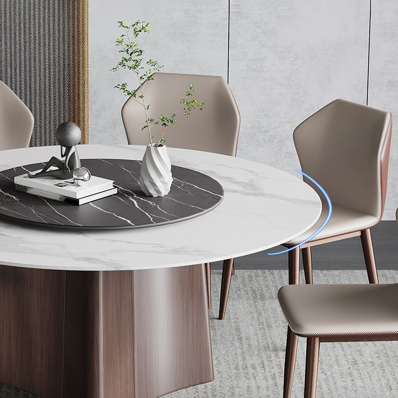 Stone Dining Table Traditional Luxury Round Dining Site Table with Pedestal Base