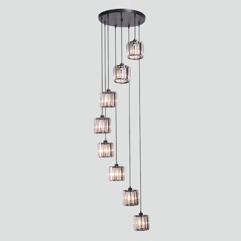 Geometrischer Schattenstreppenhänke Lichtglas zeitgenössischer Multi -Licht -Anhänger