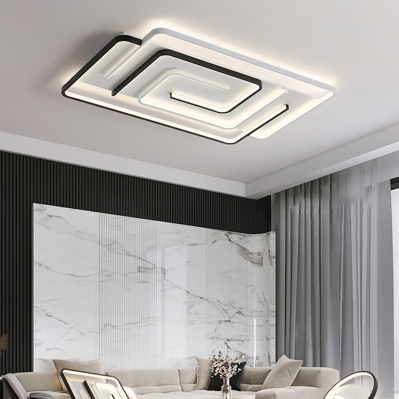 Plafoniera moderna e minimalista a LED lineare da incasso in ferro battuto con paralume in silicone