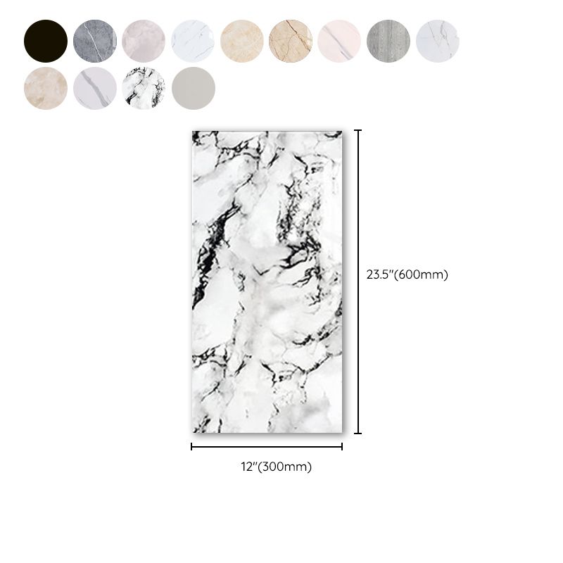 Marbling Scratch Resistant Tile PVC Singular Peel & Stick Tile for Backsplash Wall