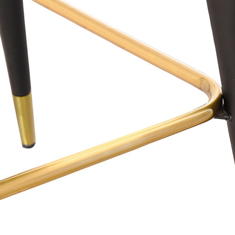 Glam Velvet Bar Stool Backrest Counter Stool for Bristol with Metal Legs