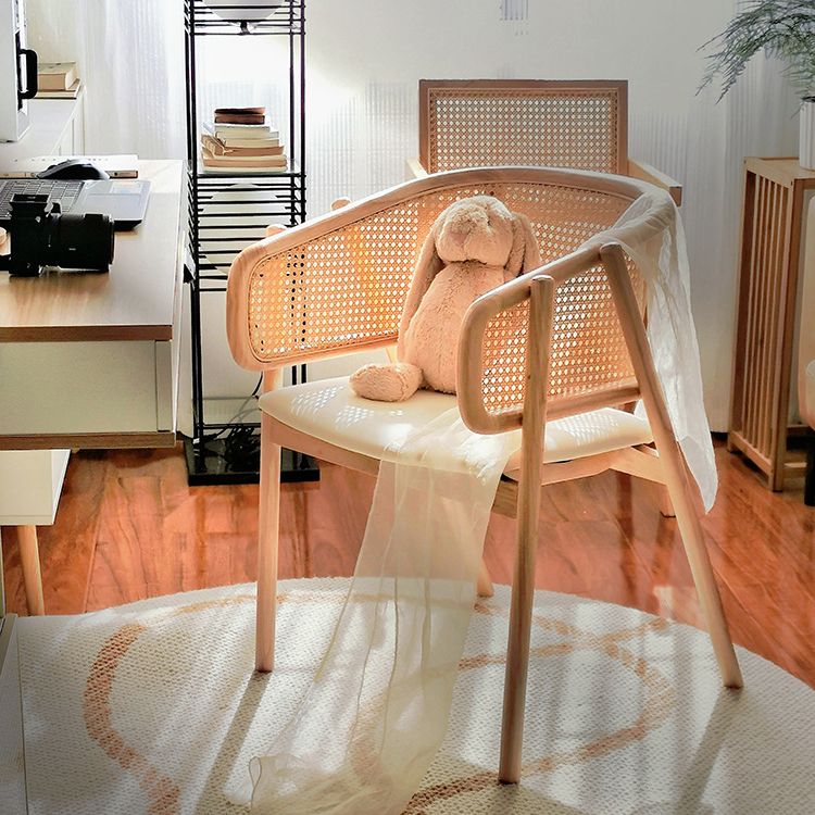 Contemporary Solid Wood Home Dining Arm Chair Open Back Dining Side Chair