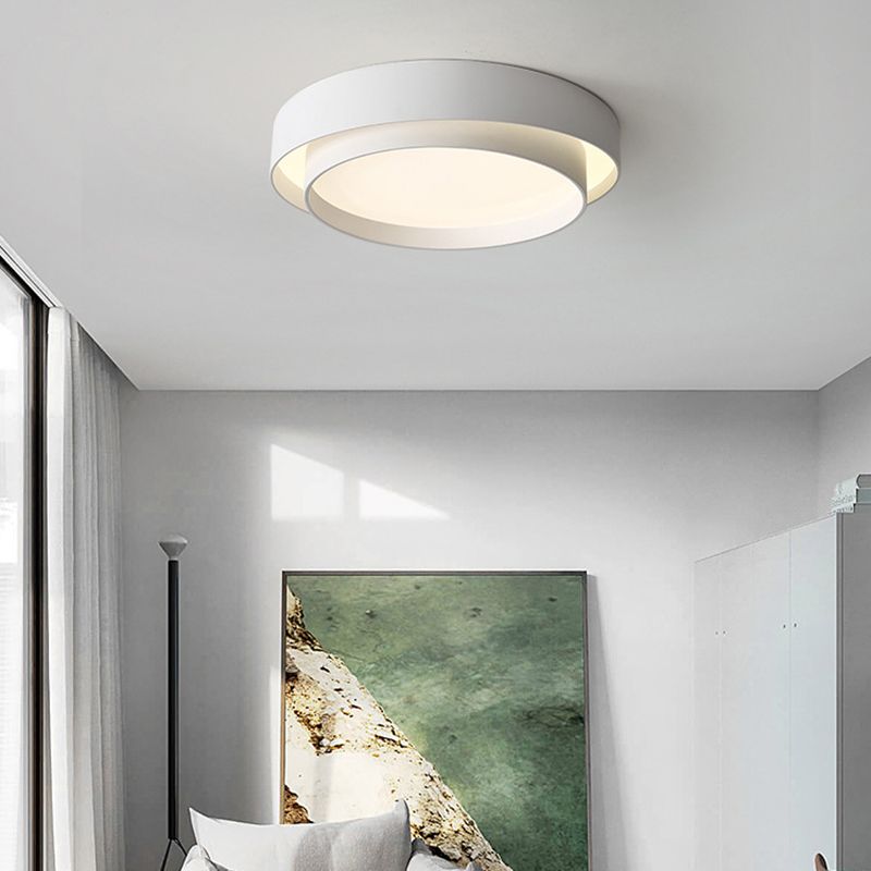 Lacquered Iron LED Ceiling Light in Modern Minimalist Style Acrylic Circular Flush Mount
