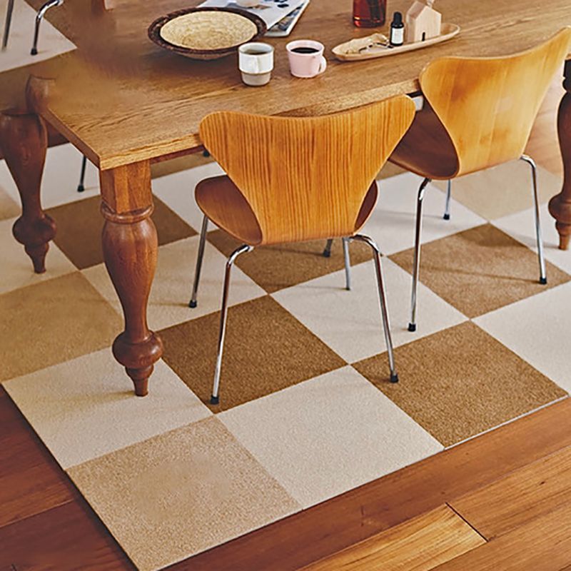Indoor Carpet Tiles Square Color Block Level Loop Bedroom Carpet Tiles