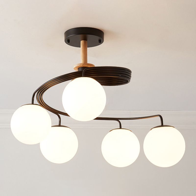 Contemporary Sphere Flush Light Glass Macaron Flush Mount Ceiling Fixture