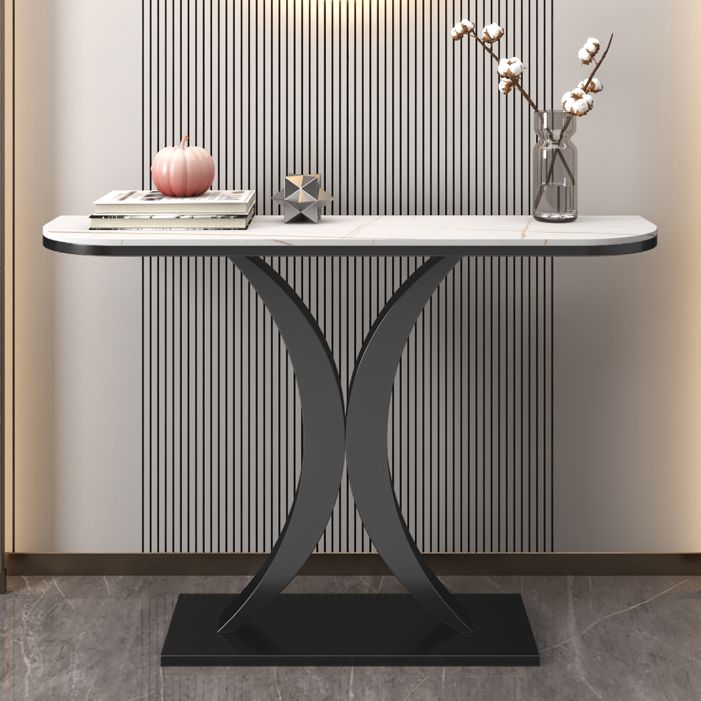 Half Moon Console Table 31.49" High Accent Table, Scratch Resistan