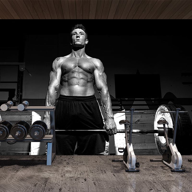 Contemporary Sportsman Wall Mural Pastel Color Waterproofing Wall Decor for Boys Bedroom