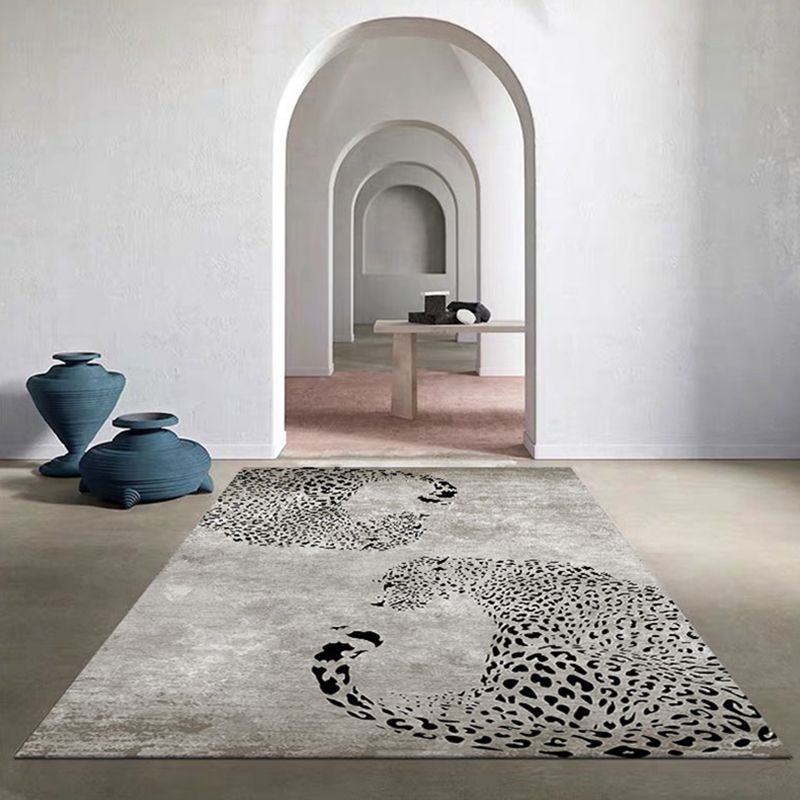 Funky Leopard Pattern Area Rug Modern Individuality Carpet Non-Slip Backing Rug for Home Decoration