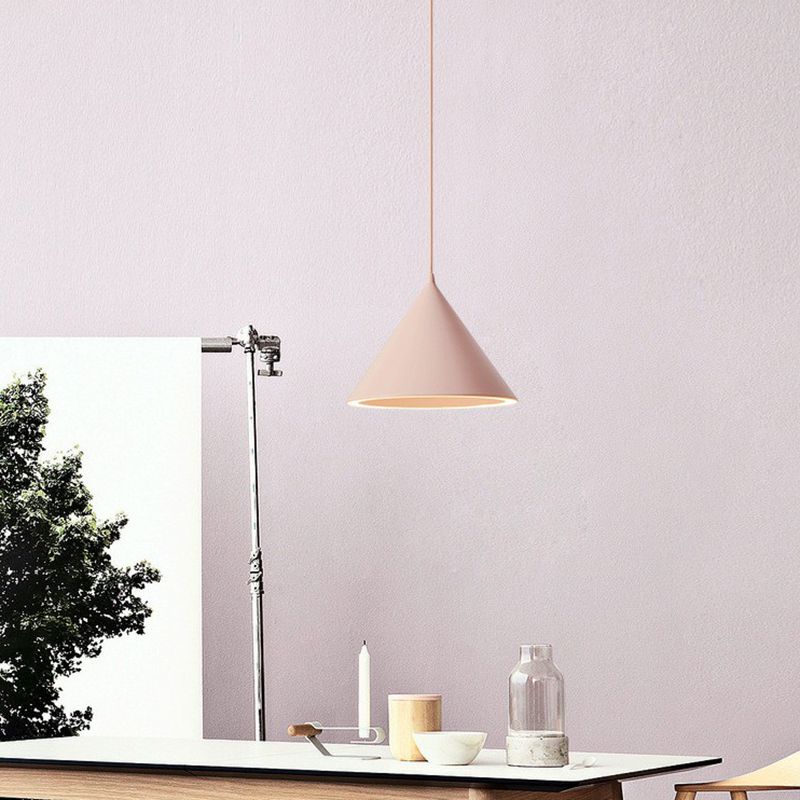 Aluminium Conic Pendant Light Nordic Style LED Plafond plafond pour salle à manger