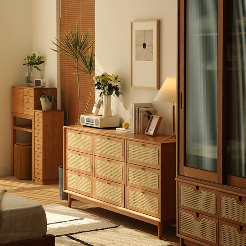 Contemporary Chest Rectangle Pine with Drawer Knobs Straight Legs Accent Chest