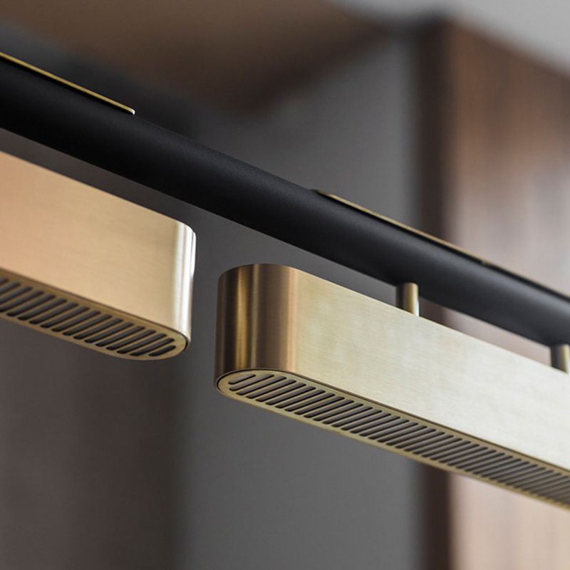 2/3/4-Light Modern Ceiling Light Black Metal Kitchen Island Lighting for Bedroom