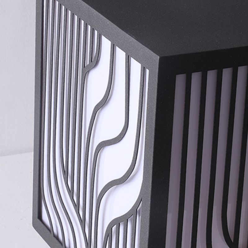 Black Waterproof Lights Outdoor Square Pillar Lamp for Garden