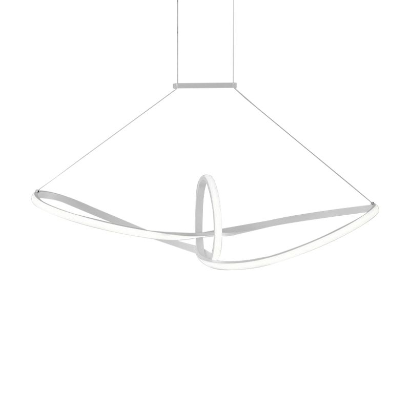 Acrylic Twisted Ceiling Light Minimalist LED White Chandelier Pendant in Warm/White/Natural Light