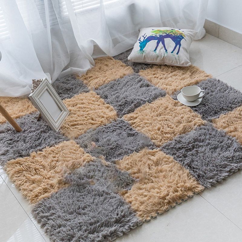 Basic Carpet Tiles Solid Color Shag Square Bedroom Carpet Tiles