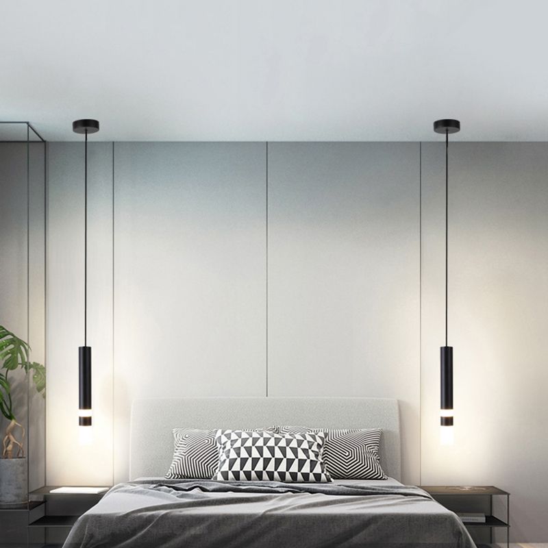 Luce cilindrica a led cilindrica luce nella moderna semplicità in alluminio lampada sospesa con ombra acrilica