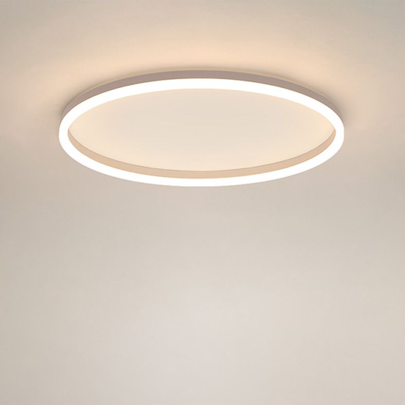 Modern Unique Circular Ring Flush Mount Ceiling Light with Acrylic Shade for Bedroom