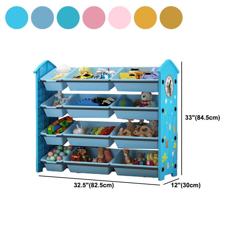 Contemporary Plastic Bookcase Closed Back Bookcase for Living Room