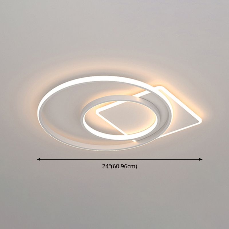 Lámpara de techo moderna geométrica con luz empotrada LED para sala de estar de hierro forjado